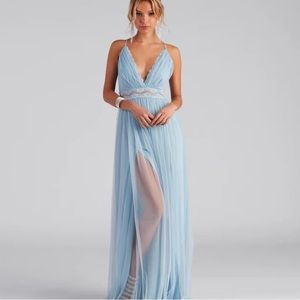 Windsor Estella Powder Blue formal long prom dress
